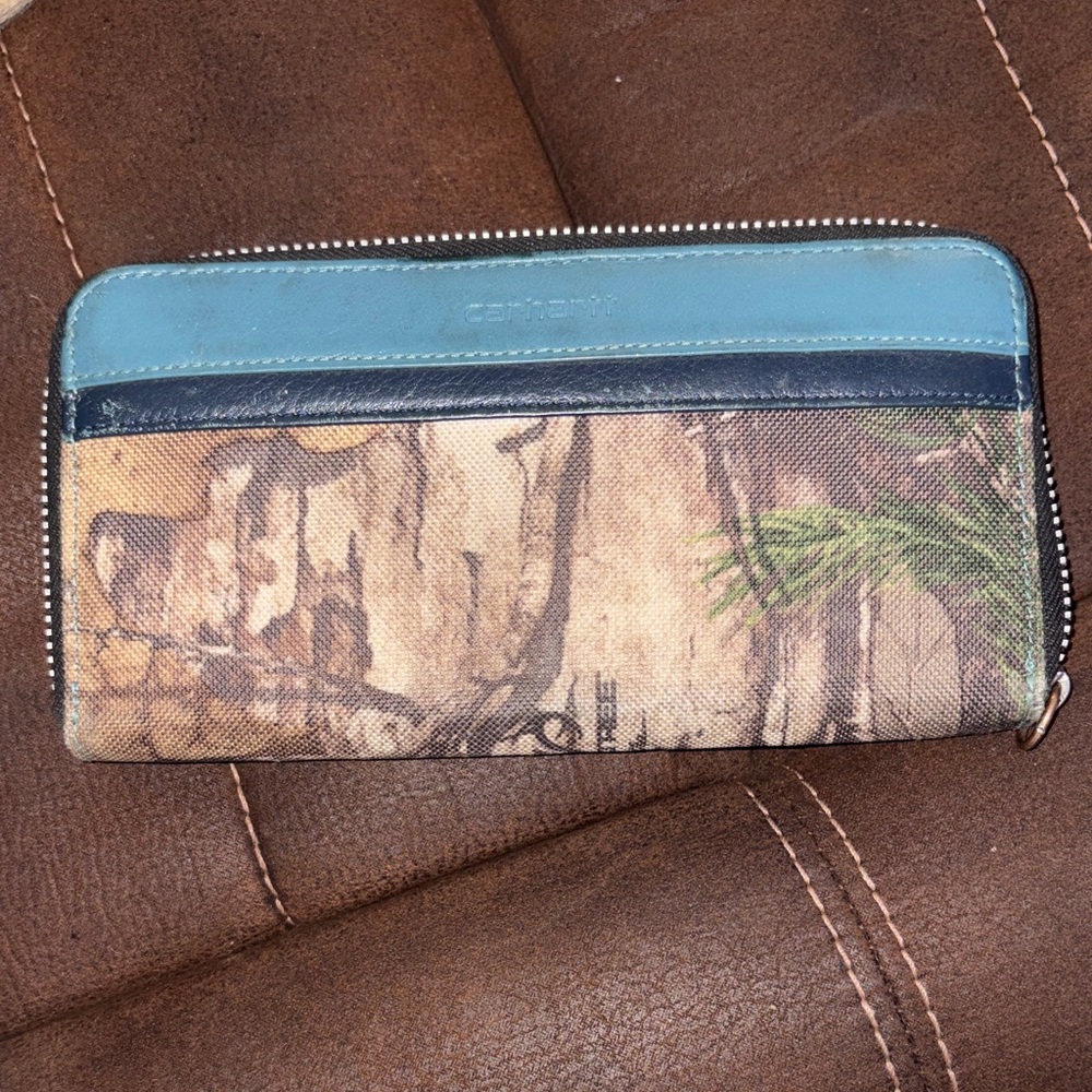 Carhartt Blue and Brown Wallet